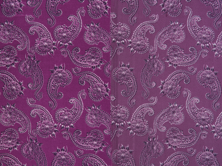 Charmeuse satin fabric by the yard -  MonSar exclusive   Spurs  paisley print