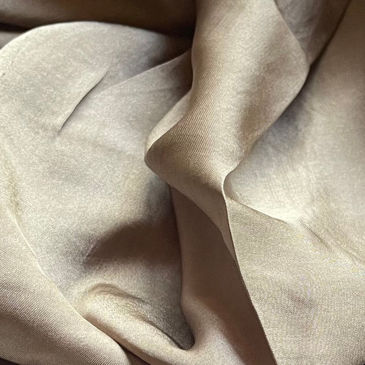 Lightweight  satin fabric by the yard -  Khaki solid color