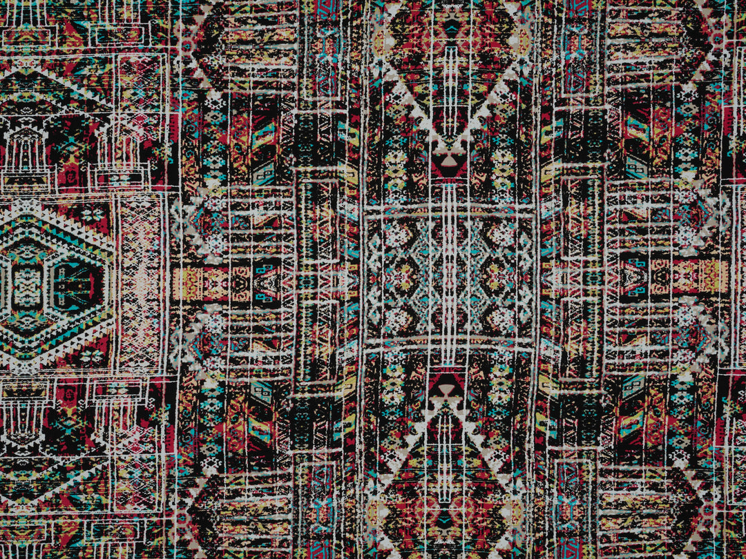 Woolpeach Fabric By The Yard -  Black Tribal Aztec  Print