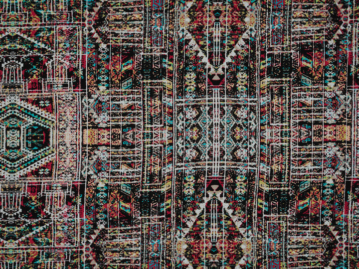 Woolpeach Fabric By The Yard -  Black Tribal Aztec  Print