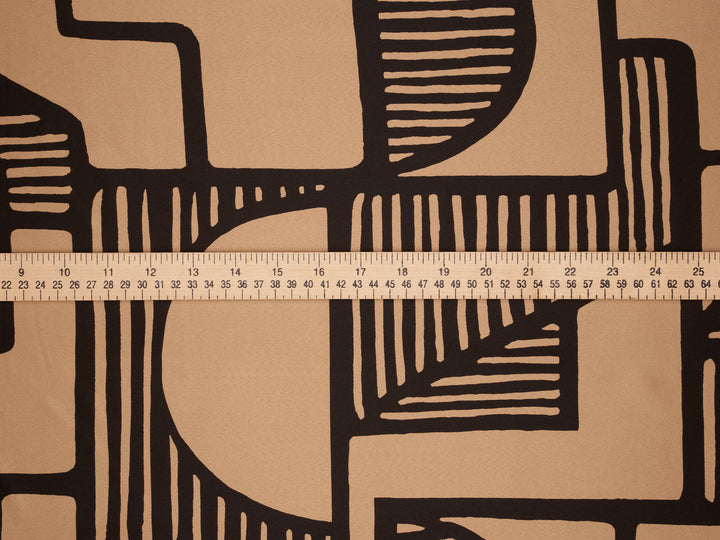 Geometric    print - Faux silk Satin  charmeuse fabric by the yard