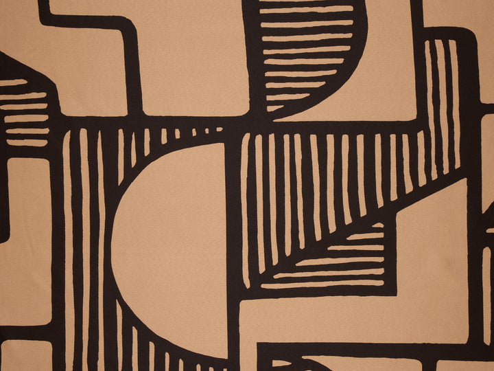 Geometric    print - Faux silk Satin  charmeuse fabric by the yard