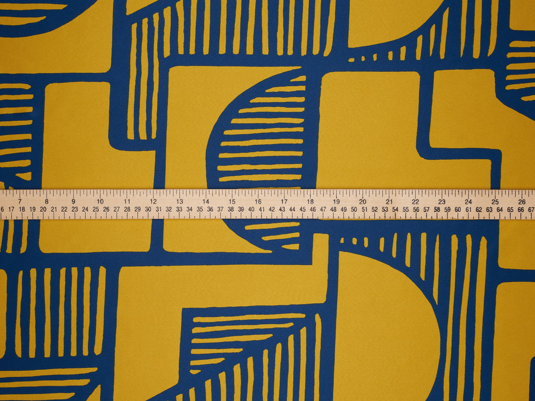 Geometric    print - Faux silk Satin  charmeuse fabric by the yard