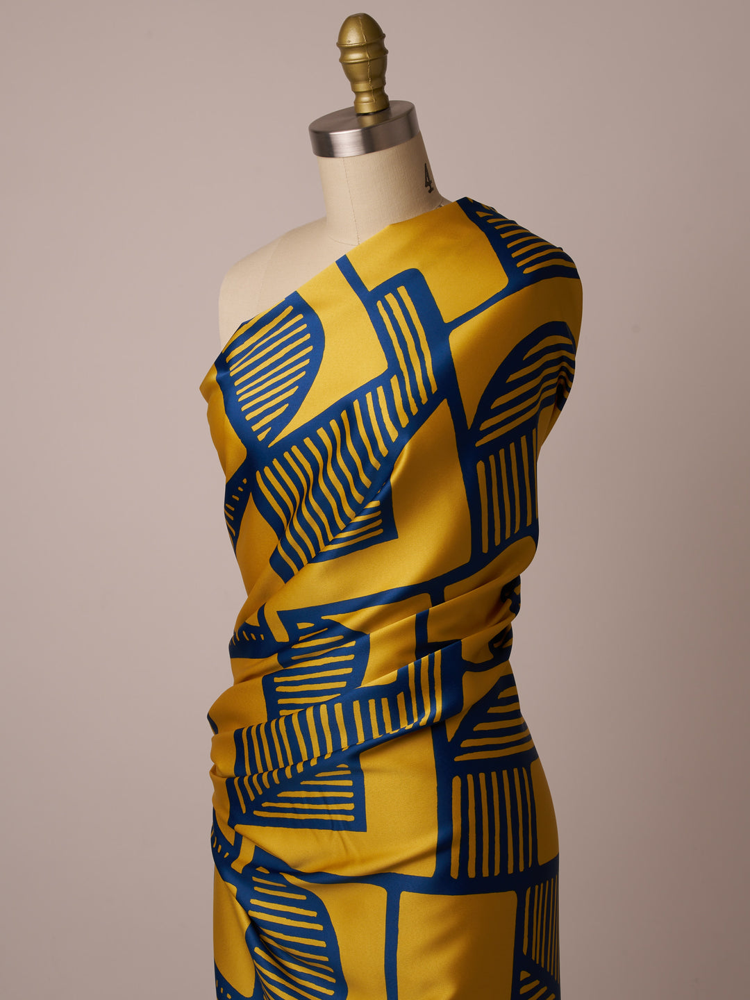Geometric    print - Faux silk Satin  charmeuse fabric by the yard