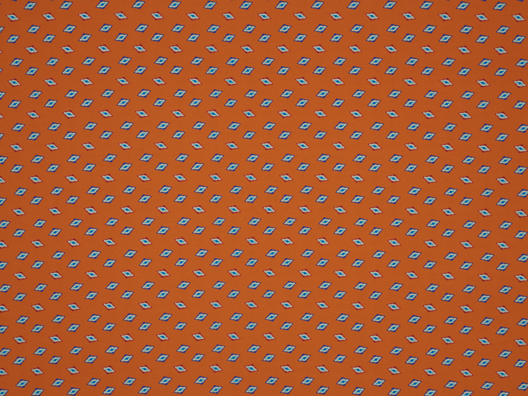 Peachskin  fabric by the yard - Orange Tribal print