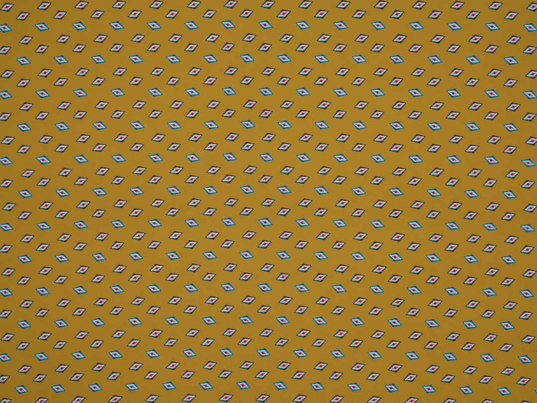 Peachskin  fabric by the yard - Mustard Yellow  Tribal print