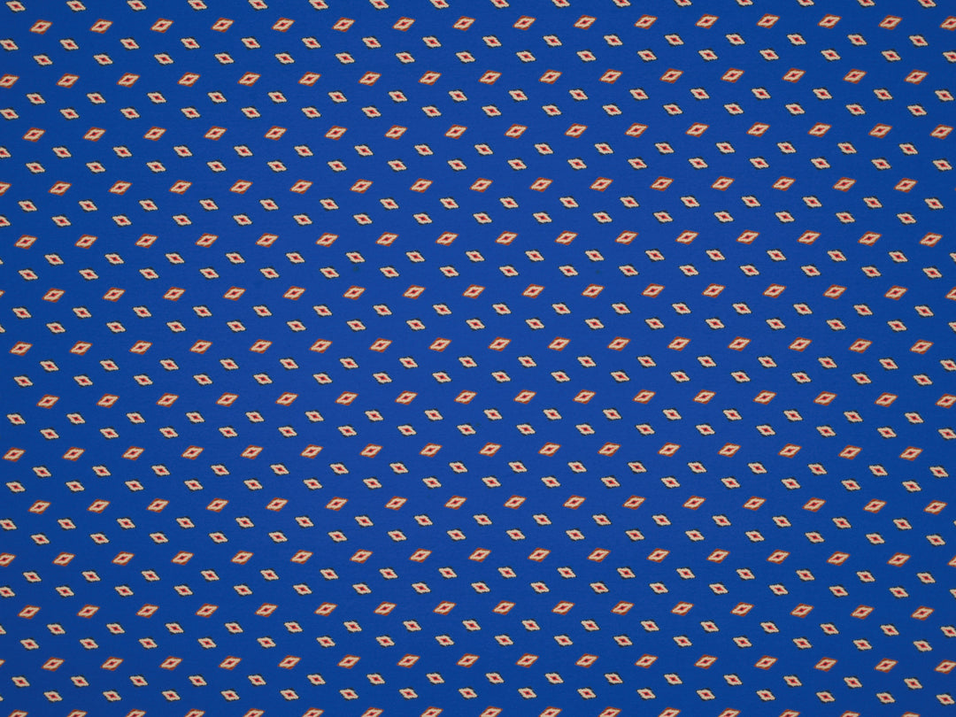 Peachskin  fabric by the yard - Royal Blue Tribal print