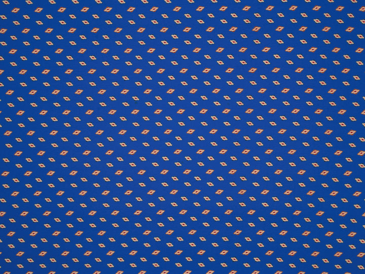 Peachskin  fabric by the yard - Royal Blue Tribal print