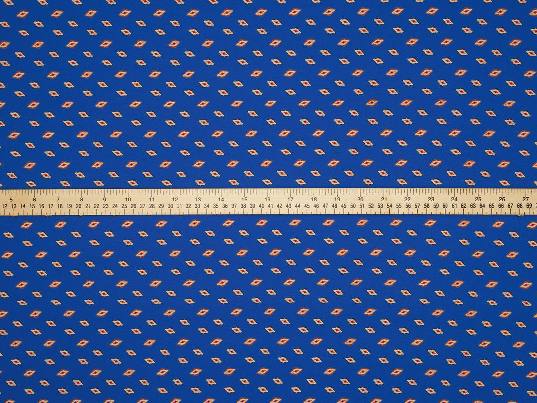Peachskin  fabric by the yard - Royal Blue Tribal print