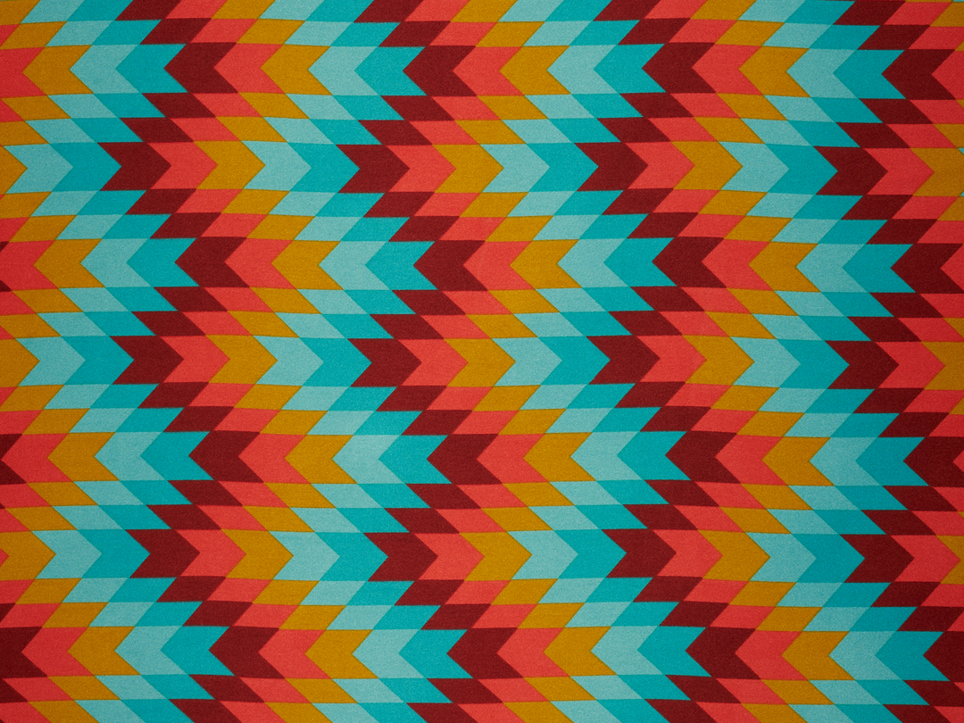 Charmeuse satin fabric by the yard - Teal Mustard Red Tribal   print - USA made