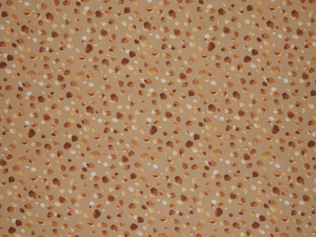 Lightweight  satin  fabric - Golden multi dot    print