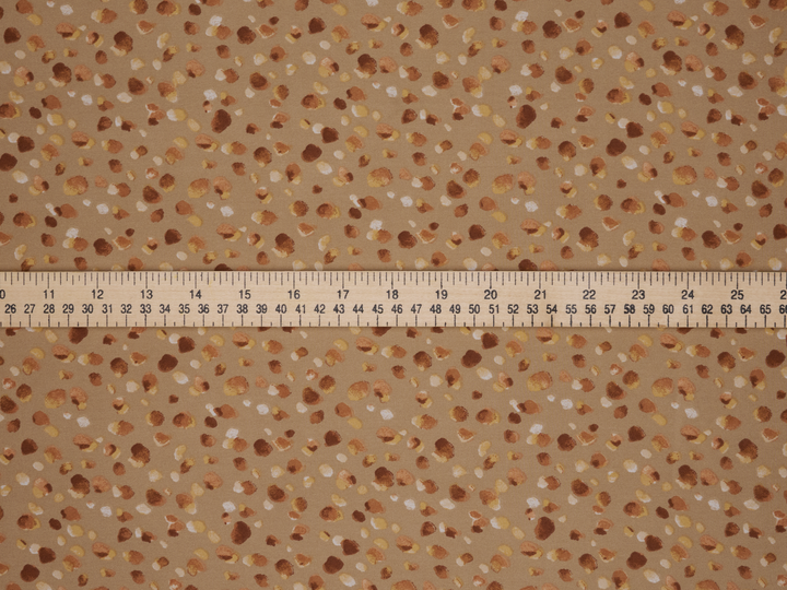 Lightweight  satin  fabric - Golden multi dot    print