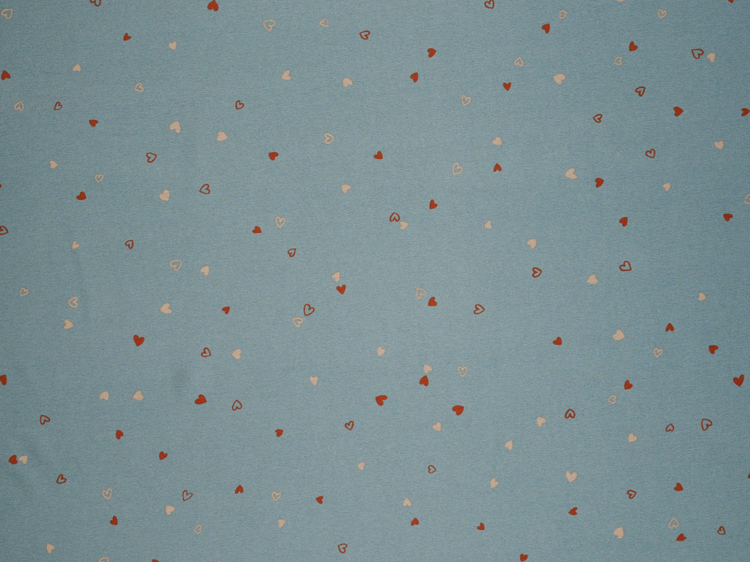 Lightweight  satin  fabric - Dainty hearts print