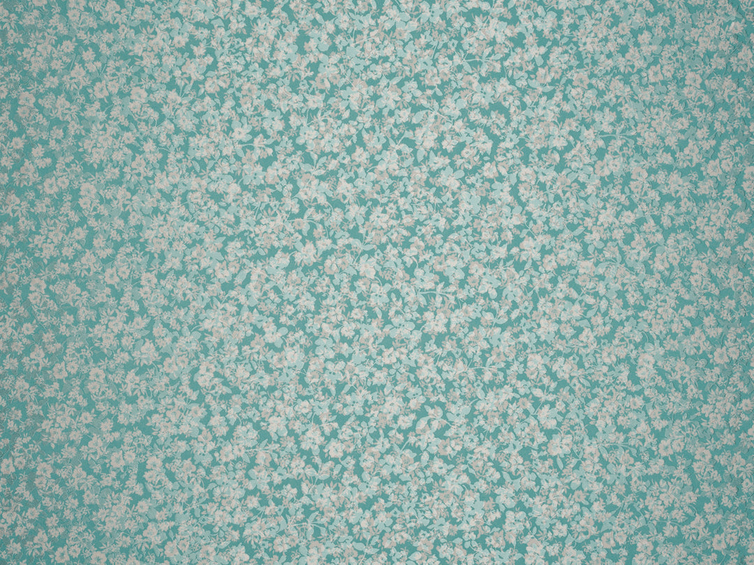 Dainty Floral     print - Faux Silk Jacquard Satin  Charmeuse Fabric By The Yard
