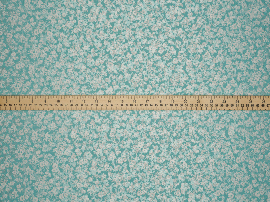 Dainty Floral     print - Faux Silk Jacquard Satin  Charmeuse Fabric By The Yard
