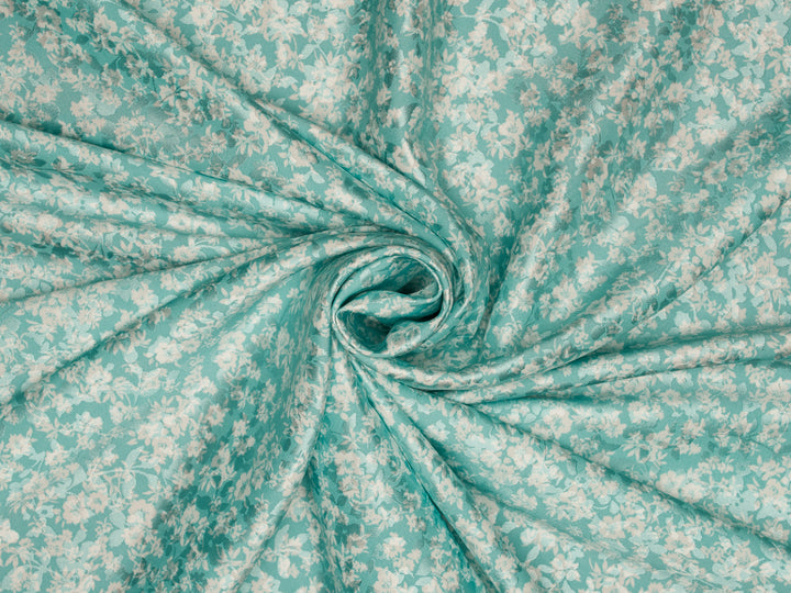 Dainty Floral     print - Faux Silk Jacquard Satin  Charmeuse Fabric By The Yard