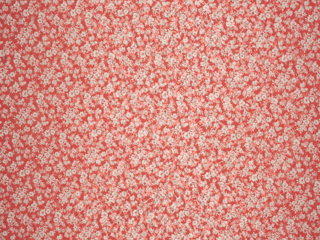 Dainty Floral     print - Faux Silk Jacquard Satin  Charmeuse Fabric By The Yard