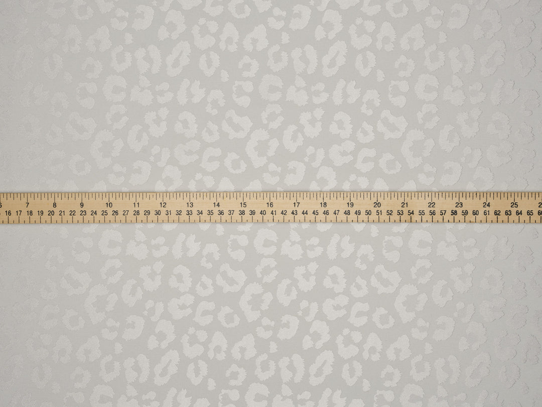 WHITE  - SILKY JACQUARD SATIN fabric by the yard - Cheetah jacquard pattern -  flowy fabric