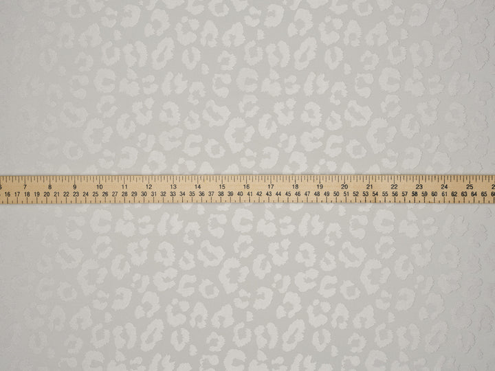 WHITE  - SILKY JACQUARD SATIN fabric by the yard - Cheetah jacquard pattern -  flowy fabric