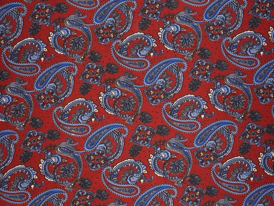 Charmeuse satin fabric by the yard -  MonSar exclusive  - Indian paisley print