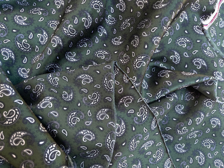 Dainty Paisley   - Silky Satin Charmeuse print - fabric by the yard -