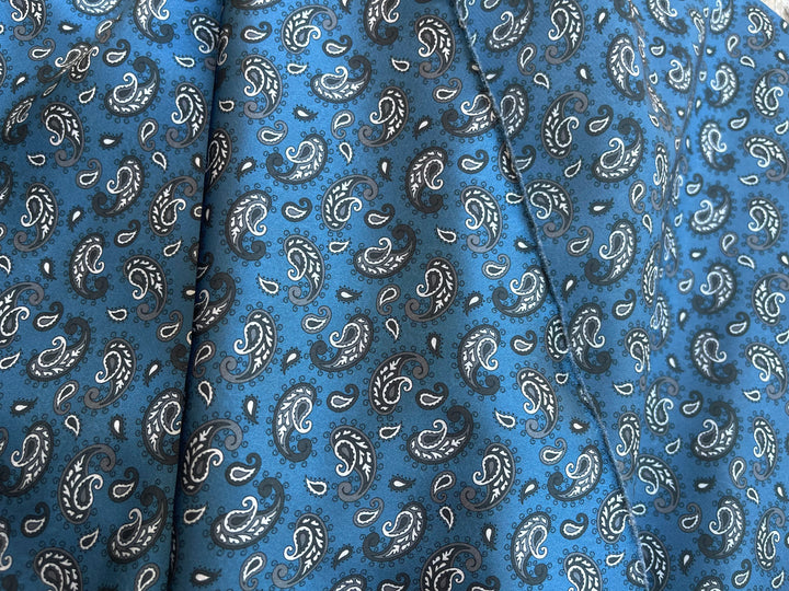 Dainty Paisley   - Silky Satin Charmeuse print - fabric by the yard -