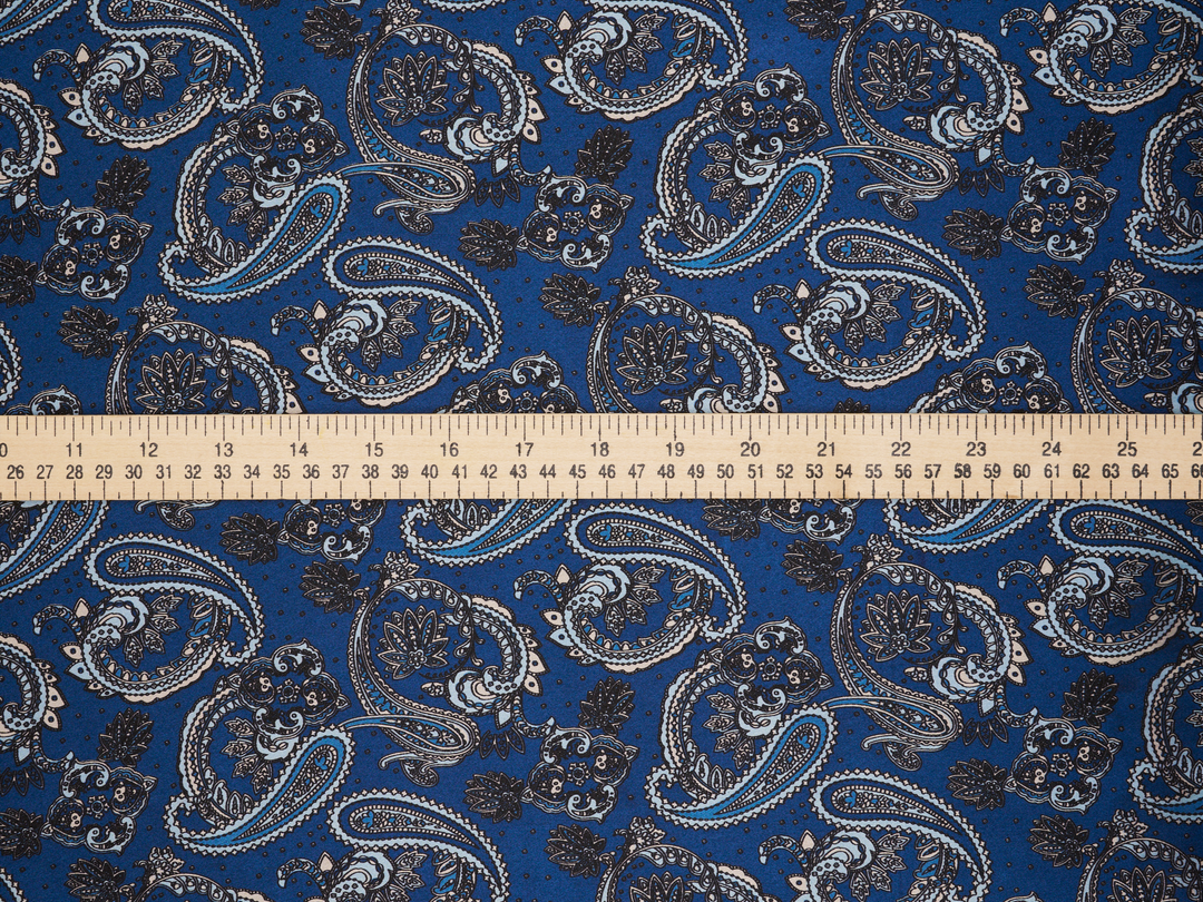 Charmeuse satin fabric by the yard -  MonSar exclusive  - Indian paisley print