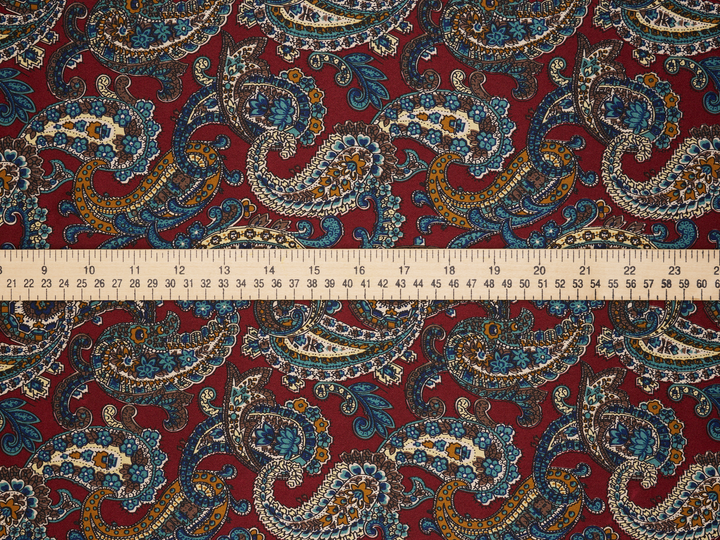 Paisley charmeuse satin fabric by the yard - Classic paisley print