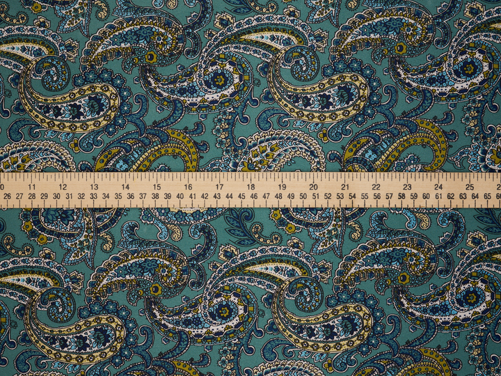 Paisley charmeuse satin fabric by the yard - Classic paisley print