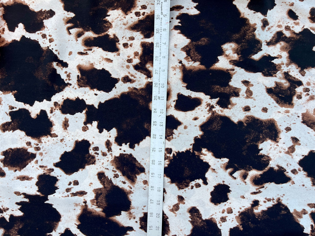 Woolpeach  fabric by the yard - Off white and brown animal cow print