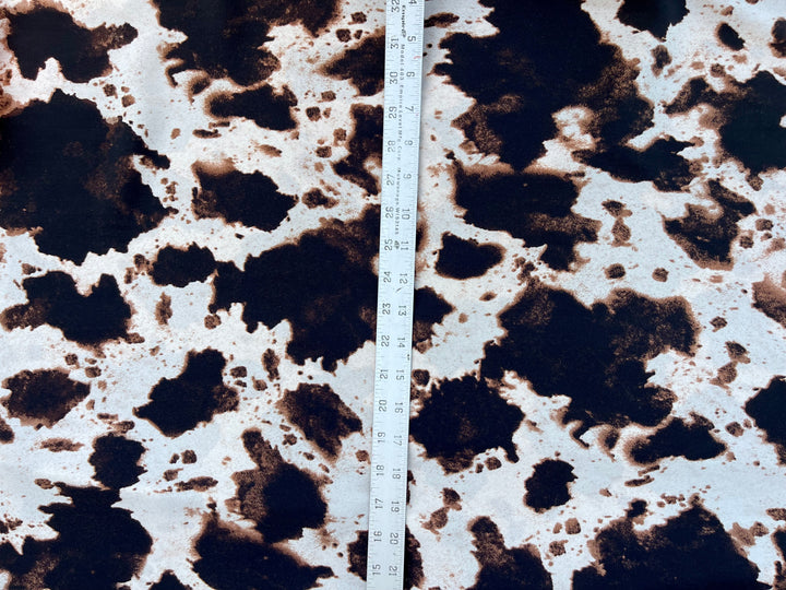 Woolpeach  fabric by the yard - Off white and brown animal cow print