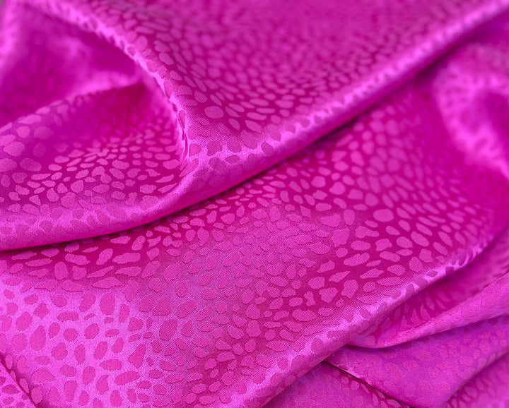SILKY JACQUARD SATIN fabric by the yard - small animal  jacquard pattern - lightweight flowy fabric