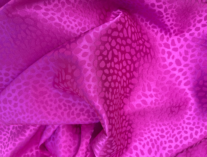 SILKY JACQUARD SATIN fabric by the yard - small animal  jacquard pattern - lightweight flowy fabric