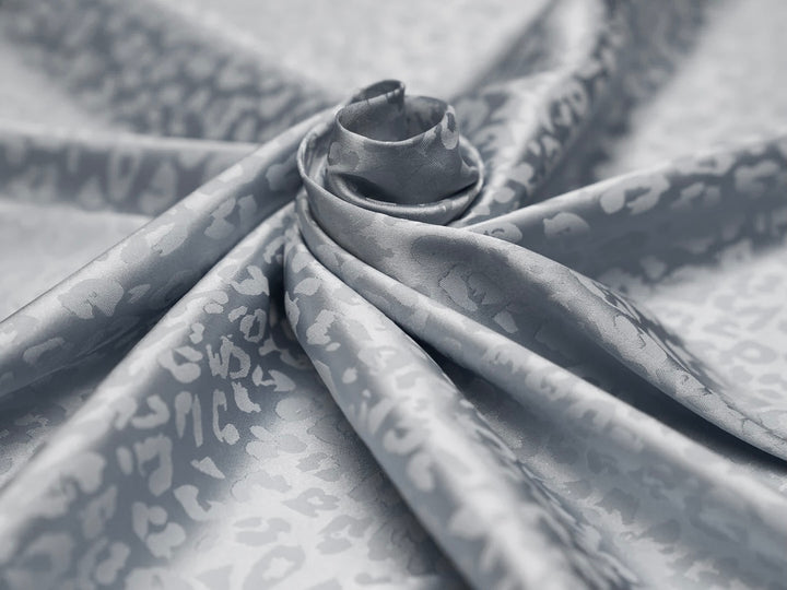 SILKY JACQUARD SATIN fabric by the yard - Cheetah jacquard pattern -  flowy fabric