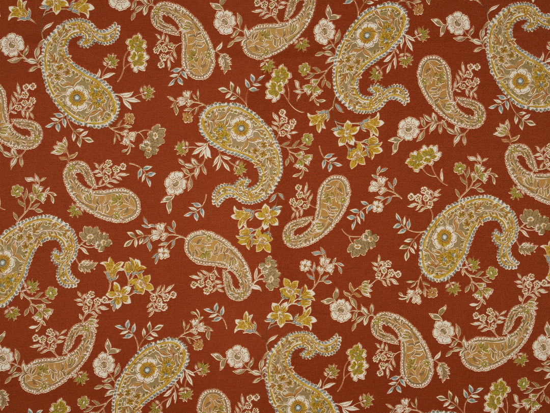 Woolpeach Fabric By The Yard -  Paisley And Floral Print