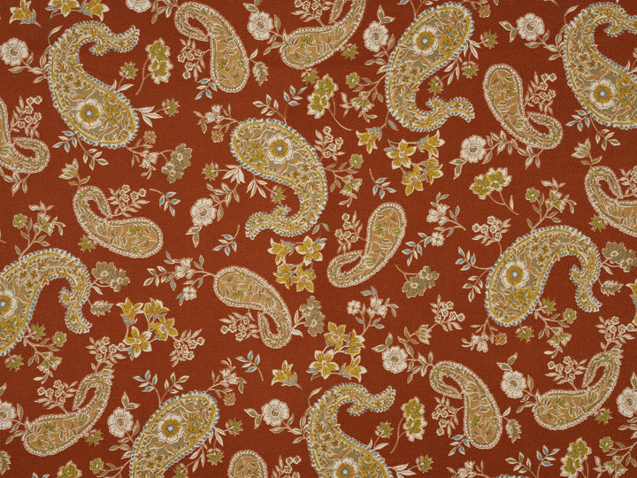 Woolpeach Fabric By The Yard -  Paisley And Floral Print