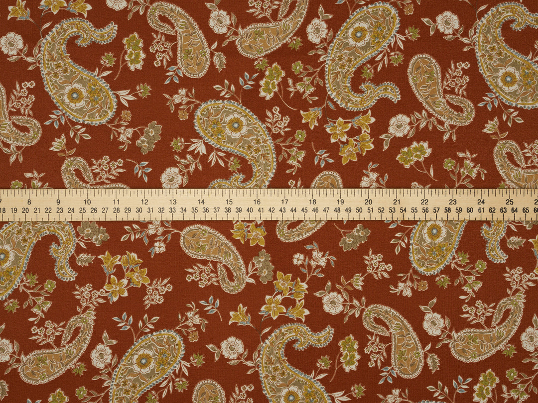 Woolpeach Fabric By The Yard -  Paisley And Floral Print