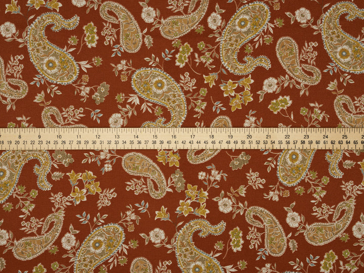Woolpeach Fabric By The Yard -  Paisley And Floral Print