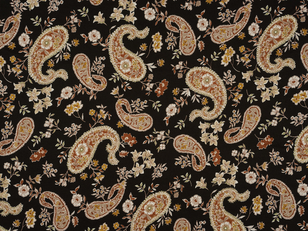 Woolpeach Fabric By The Yard -  Paisley And Floral Print