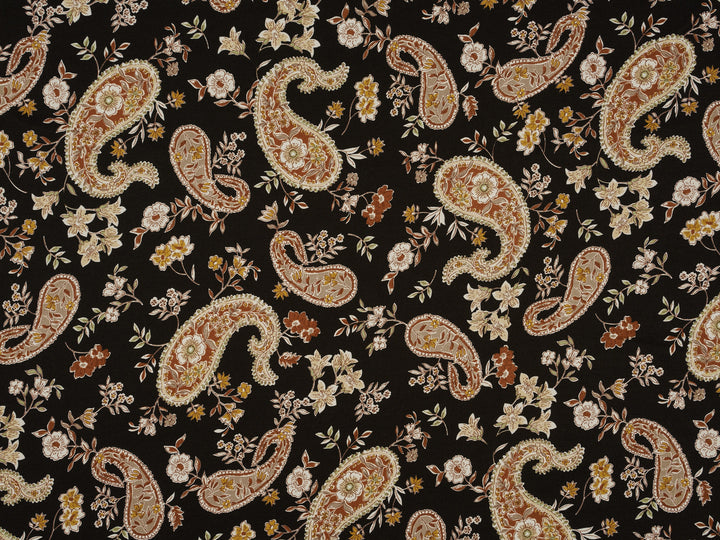 Woolpeach Fabric By The Yard -  Paisley And Floral Print