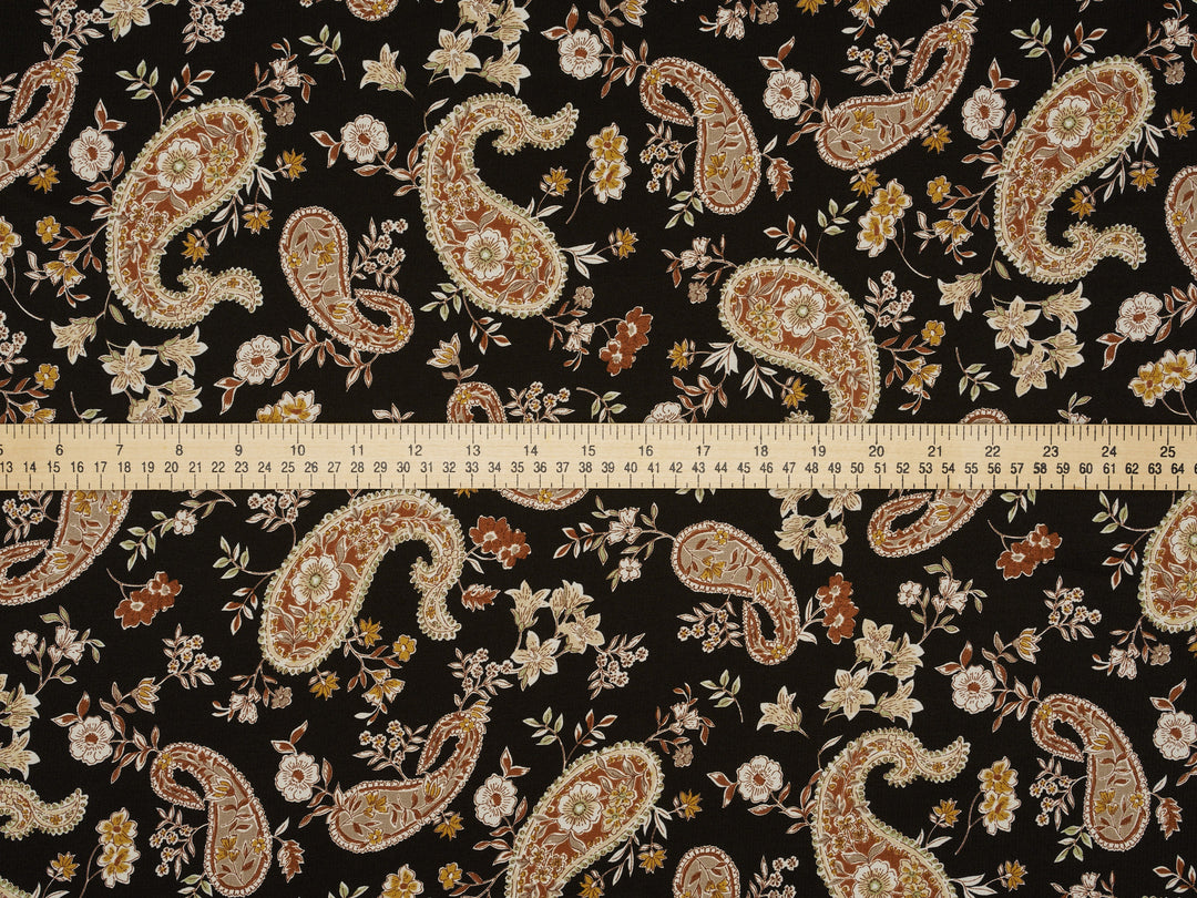 Woolpeach Fabric By The Yard -  Paisley And Floral Print