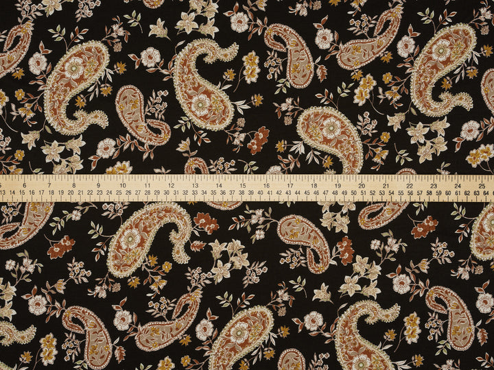 Woolpeach Fabric By The Yard -  Paisley And Floral Print