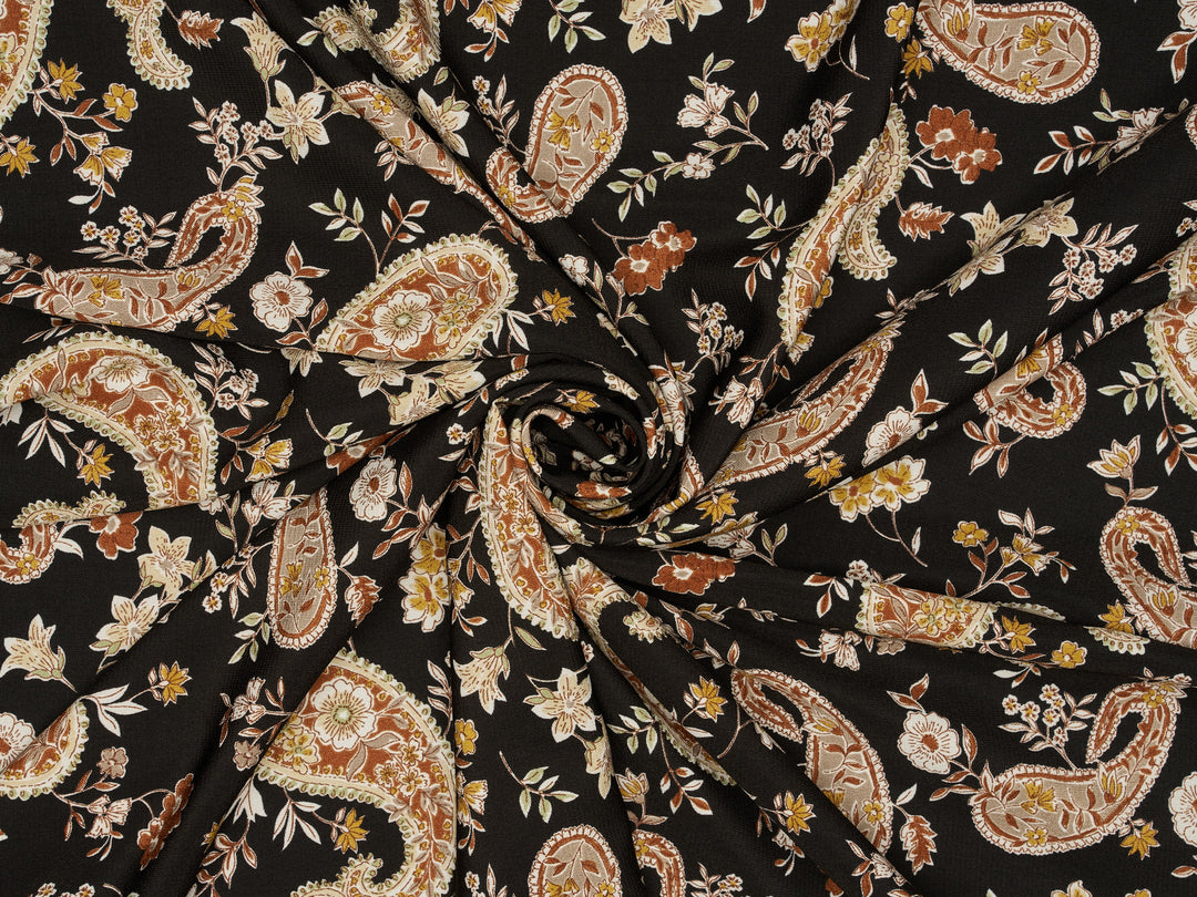 Woolpeach Fabric By The Yard -  Paisley And Floral Print