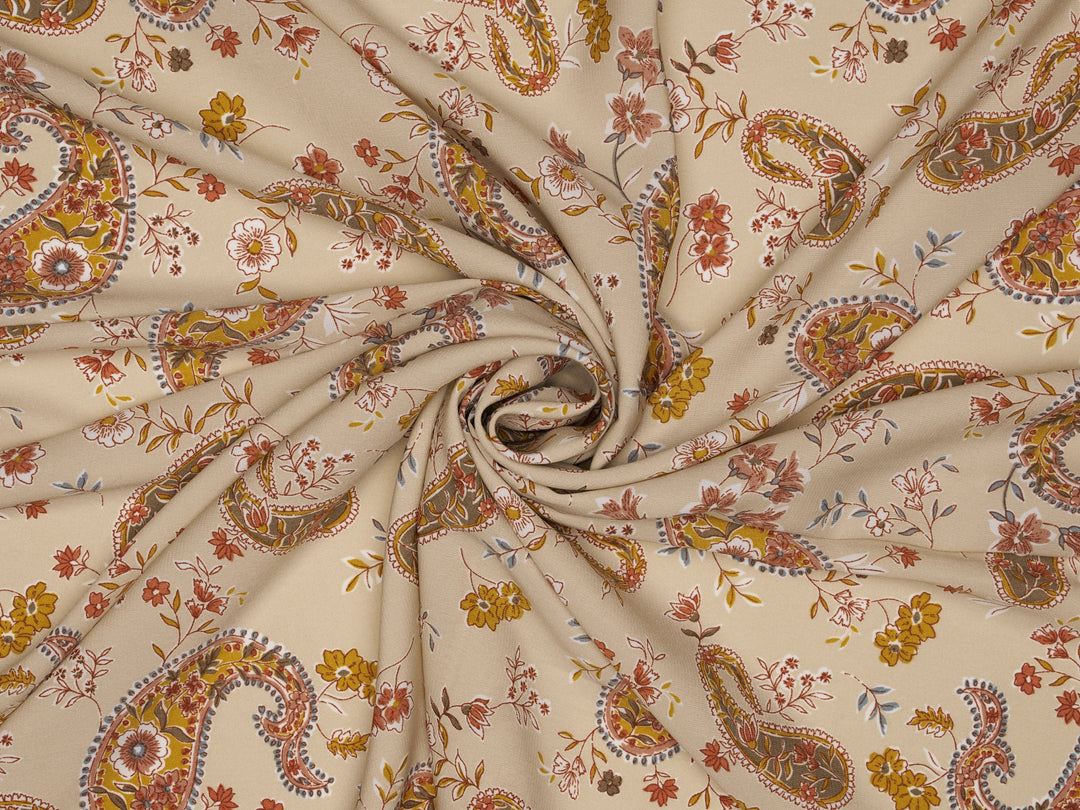 Woolpeach Fabric By The Yard -  Paisley And Floral Print