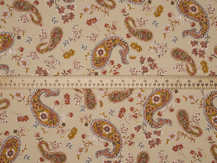 Woolpeach Fabric By The Yard -  Paisley And Floral Print