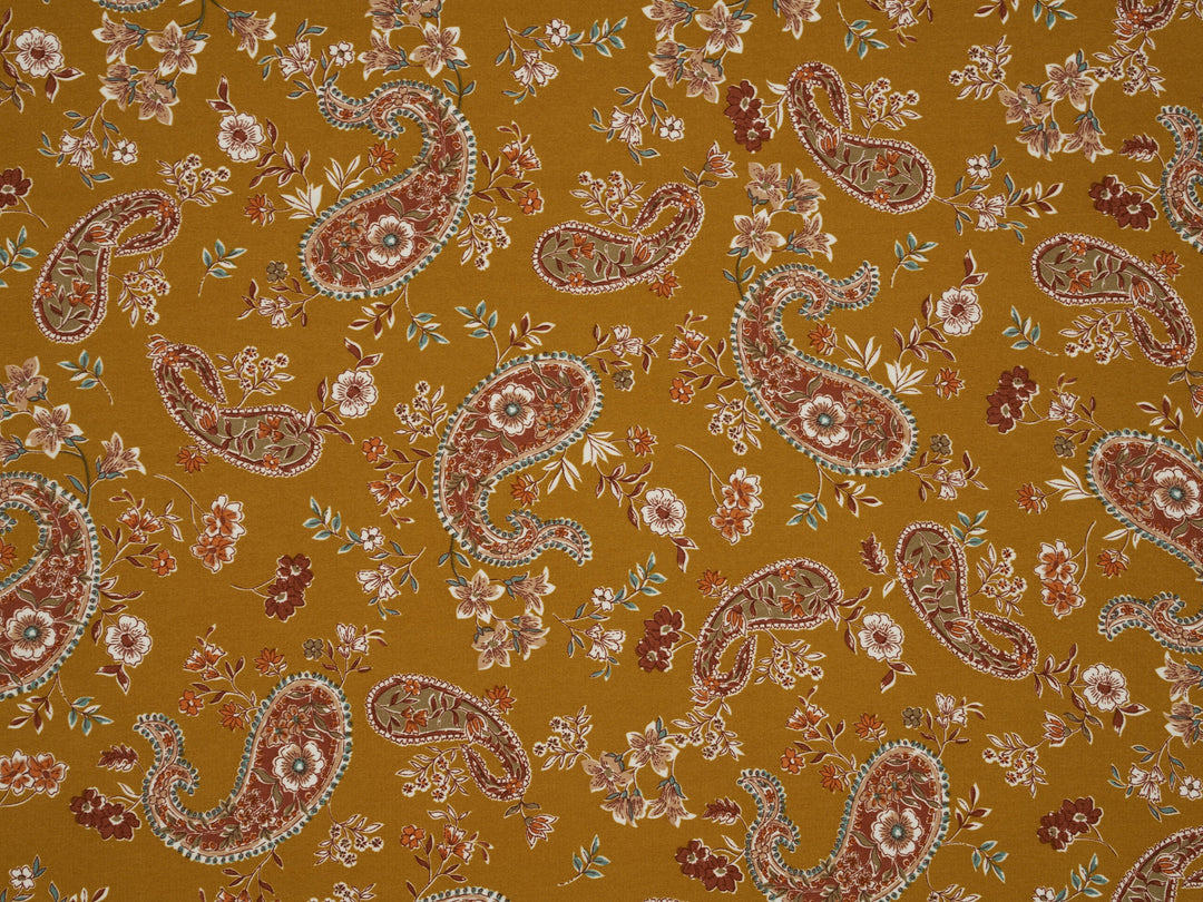 Woolpeach Fabric By The Yard -  Paisley And Floral Print