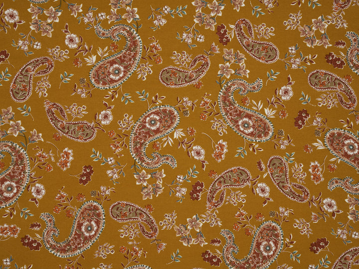 Woolpeach Fabric By The Yard -  Paisley And Floral Print
