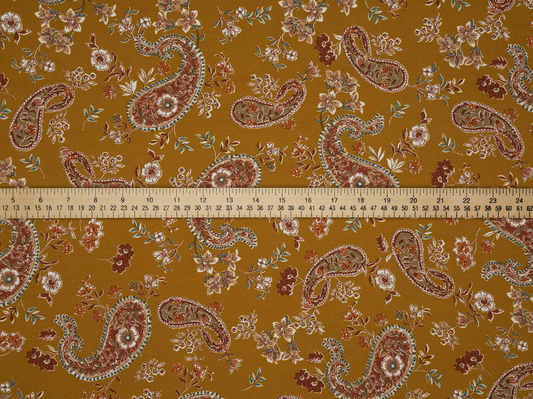 Woolpeach Fabric By The Yard -  Paisley And Floral Print