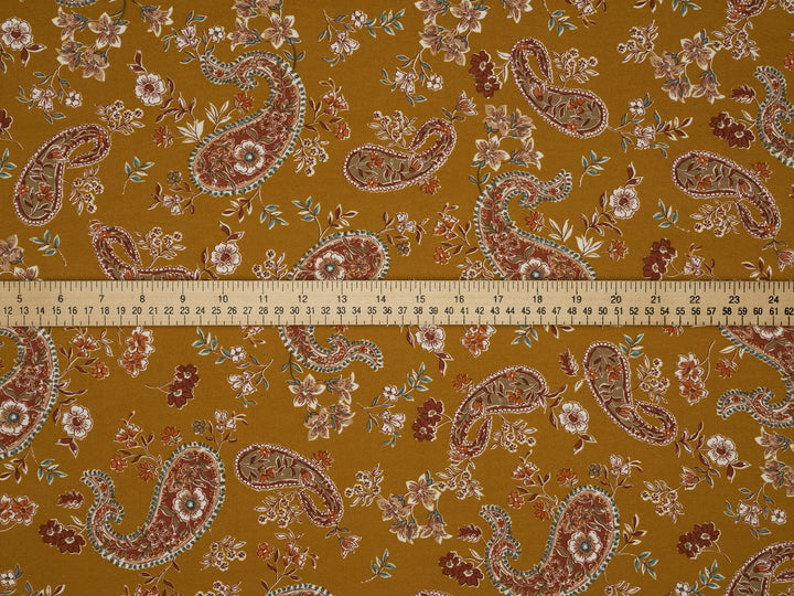 Woolpeach Fabric By The Yard -  Paisley And Floral Print