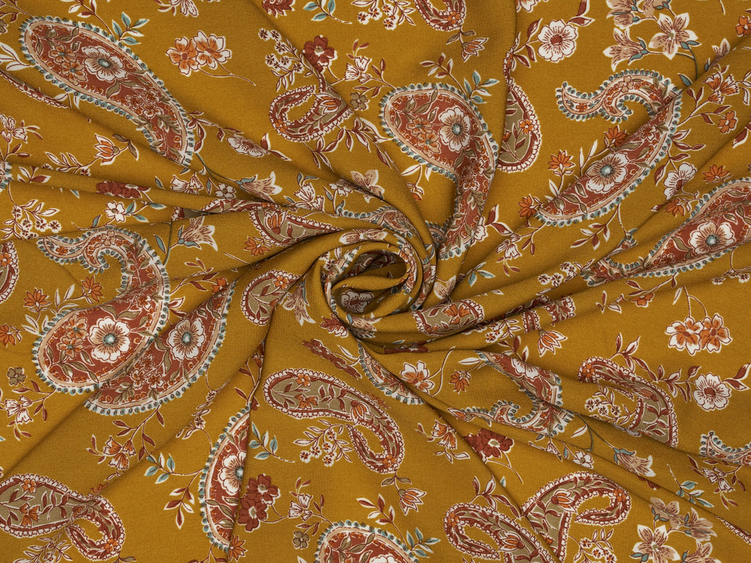 Woolpeach Fabric By The Yard -  Paisley And Floral Print